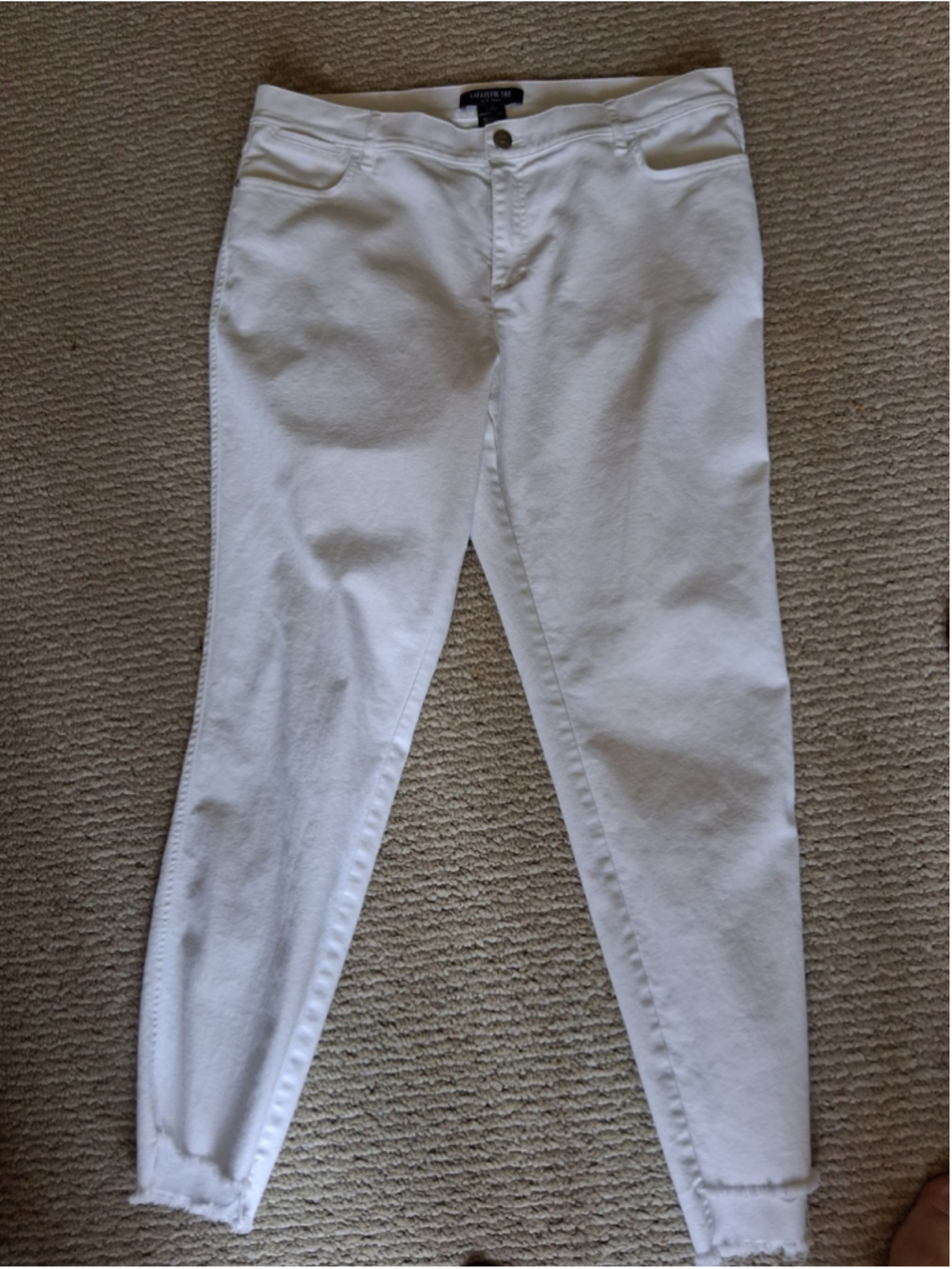Lafayette 148 New York White Tapered Pants Sz 12